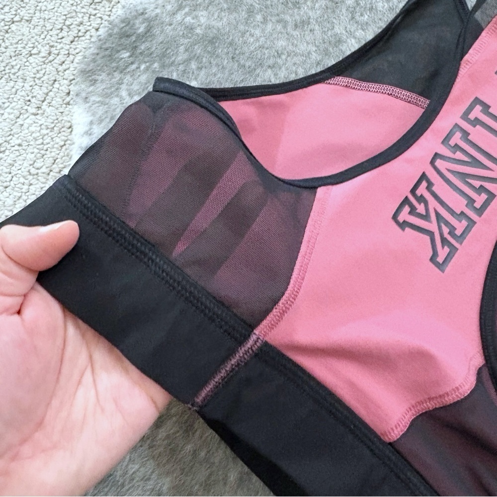 VS PINK High Neck Mesh Sports Bra - Picture 7 of 10